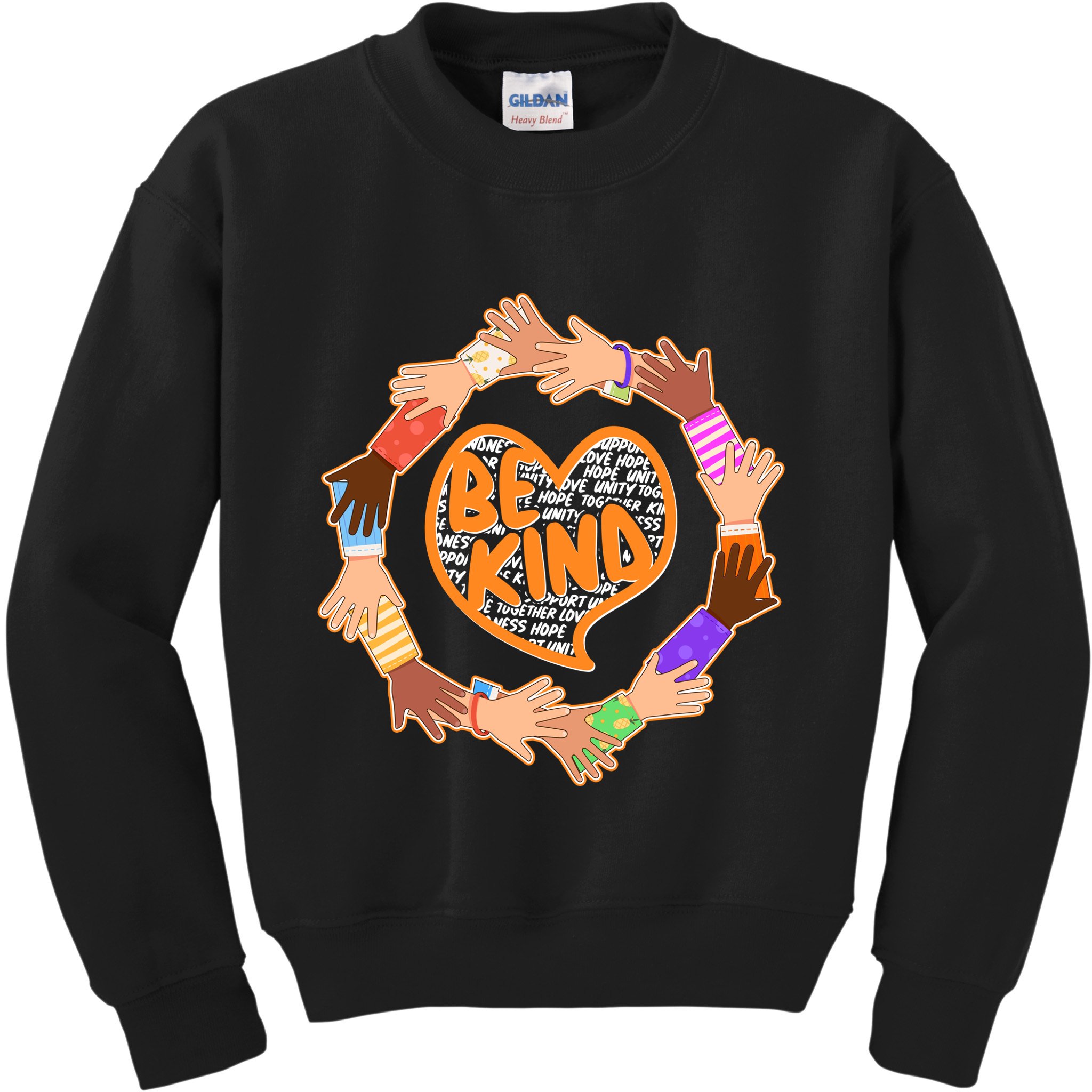 Circle Of Hands Be Kind Kids Sweatshirt