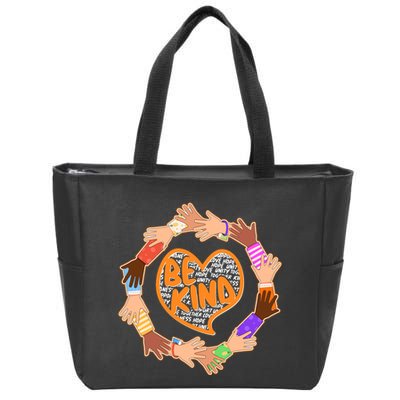 Circle Of Hands Be Kind Zip Tote Bag