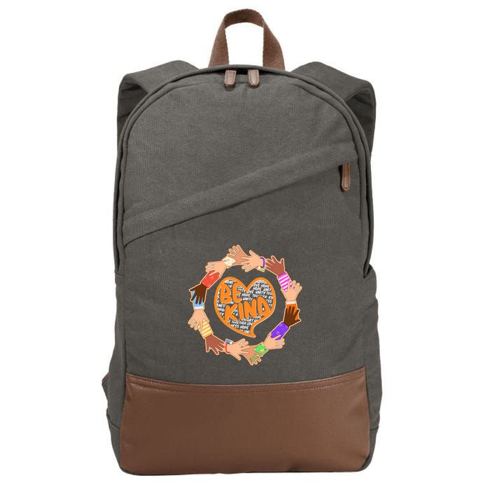 Circle Of Hands Be Kind Cotton Canvas Backpack