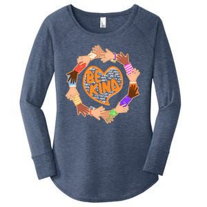 Circle Of Hands Be Kind Women's Perfect Tri Tunic Long Sleeve Shirt