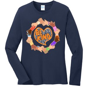 Circle Of Hands Be Kind Ladies Long Sleeve Shirt