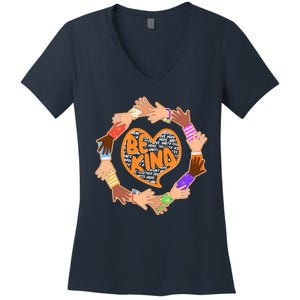 Circle Of Hands Be Kind Women's V-Neck T-Shirt