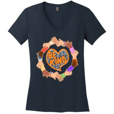 Circle Of Hands Be Kind Women's V-Neck T-Shirt