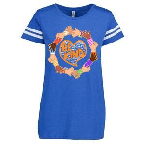 Circle Of Hands Be Kind Enza Ladies Jersey Football T-Shirt