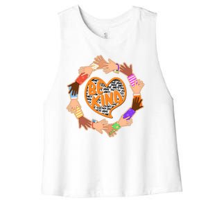 Circle Of Hands Be Kind Women's Racerback Cropped Tank