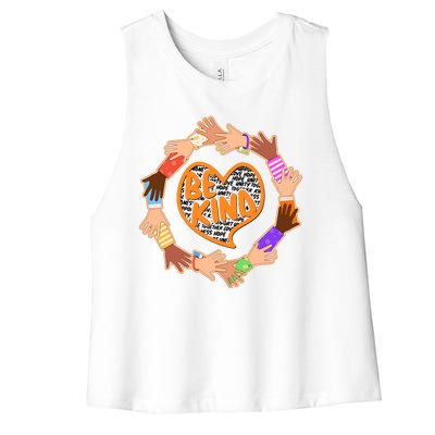 Circle Of Hands Be Kind Women's Racerback Cropped Tank