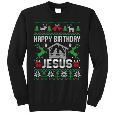 Christmas Outfit Happy Birthday Jesus Holiday Ugly Sweatshirt