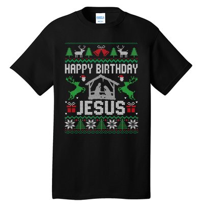 Christmas Outfit Happy Birthday Jesus Holiday Ugly Tall T-Shirt