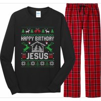 Christmas Outfit Happy Birthday Jesus Holiday Ugly Long Sleeve Pajama Set