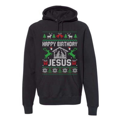 Christmas Outfit Happy Birthday Jesus Holiday Ugly Premium Hoodie