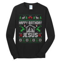 Christmas Outfit Happy Birthday Jesus Holiday Ugly Tall Long Sleeve T-Shirt