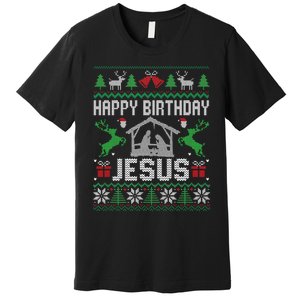 Christmas Outfit Happy Birthday Jesus Holiday Ugly Premium T-Shirt