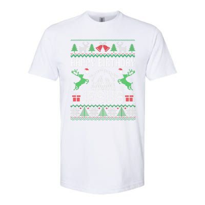 Christmas Outfit Happy Birthday Jesus Holiday Ugly Softstyle CVC T-Shirt