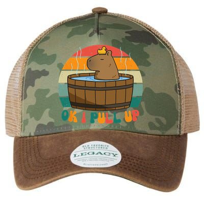 Capybara Ok I Pull Up Vintage Cute Funny Retro Rodent Legacy Tie Dye Trucker Hat