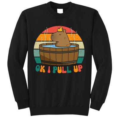 Capybara Ok I Pull Up Vintage Cute Funny Retro Rodent Sweatshirt