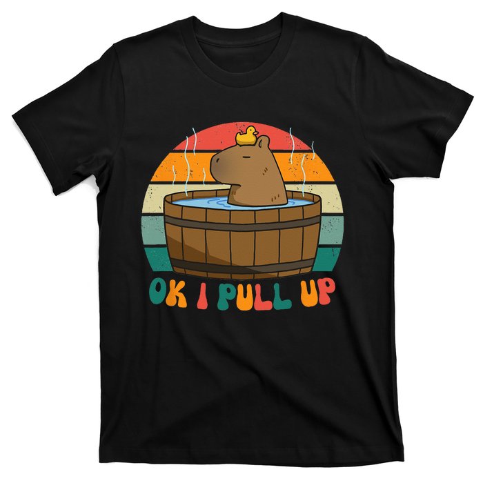 Capybara Ok I Pull Up Vintage Cute Funny Retro Rodent T-Shirt