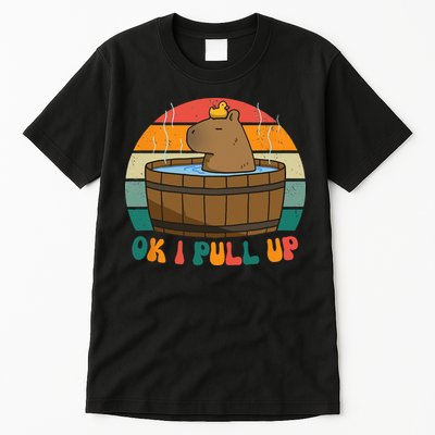 Capybara Ok I Pull Up Vintage Cute Funny Retro Rodent Tall T-Shirt