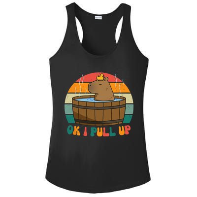 Capybara Ok I Pull Up Vintage Cute Funny Retro Rodent Ladies PosiCharge Competitor Racerback Tank