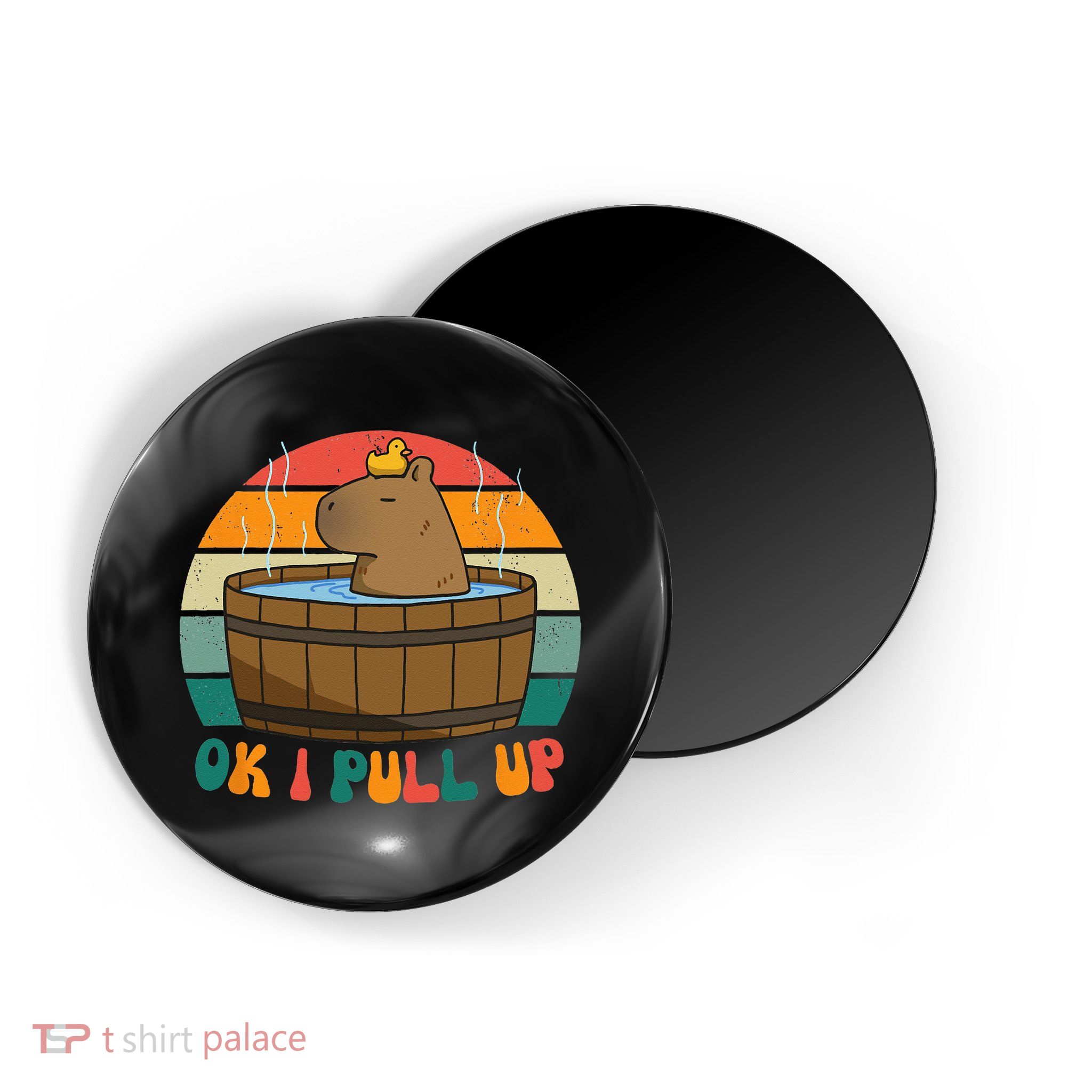 Capybara Ok I Pull Up Vintage Cute Funny Retro Rodent Magnet