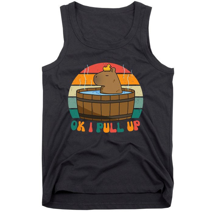 Capybara Ok I Pull Up Vintage Cute Funny Retro Rodent Tank Top