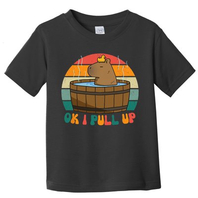 Capybara Ok I Pull Up Vintage Cute Funny Retro Rodent Toddler T-Shirt