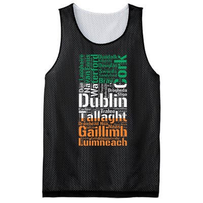 Cities of Ireland Flag Irish Roots Irish Family Mesh Reversible Basketball Jersey Tank