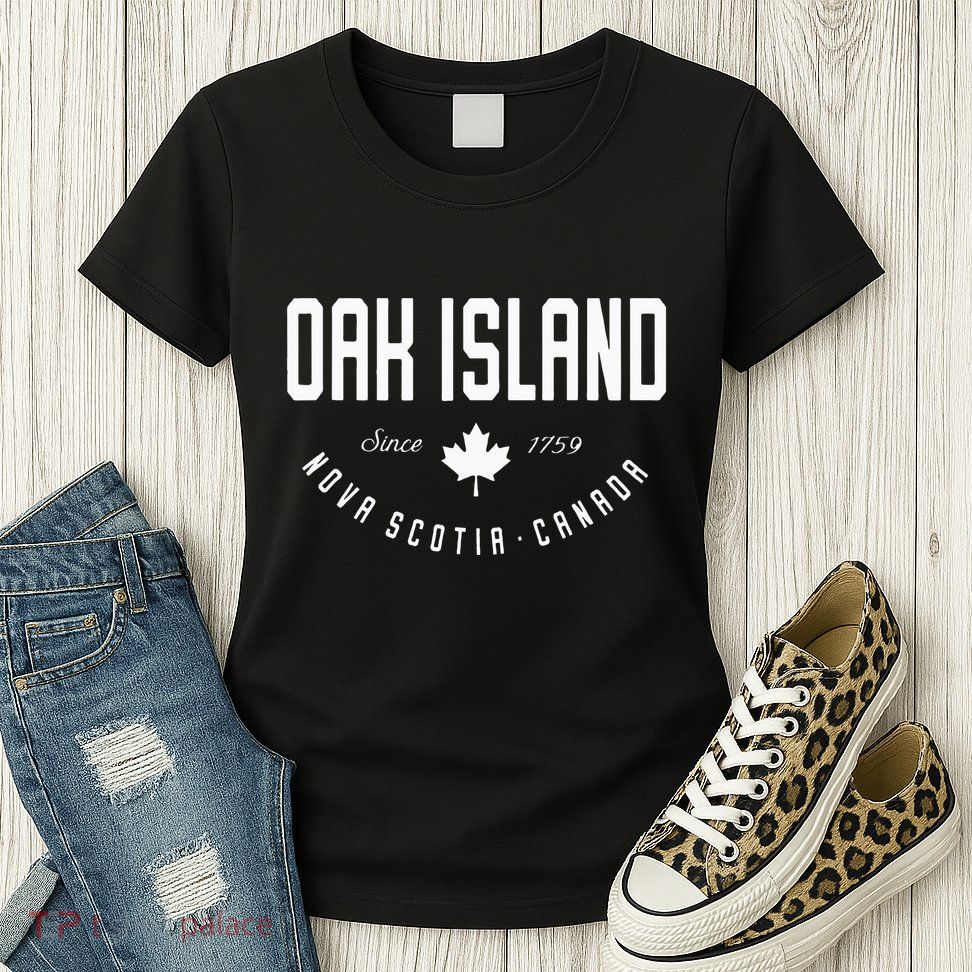 Ca Oak Island N.O.V.A Scotia Canadian Maple Leaf Womens T-Shirt
