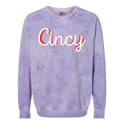 Cincinnati Ohio Is Classic Script Is Cincy City Vacation Great Gift Colorblast Crewneck Sweatshirt