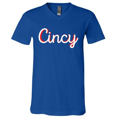 Cincinnati Ohio Is Classic Script Is Cincy City Vacation Great Gift V-Neck T-Shirt