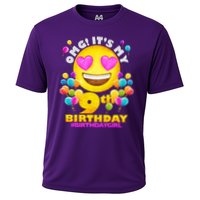 Cute OMG It's My 9th Birthday #BirthdayGirl Emoji Cooling Performance Crew T-Shirt