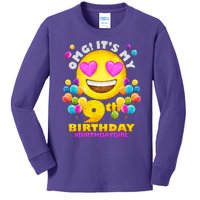 Cute OMG It's My 9th Birthday #BirthdayGirl Emoji Kids Long Sleeve Shirt