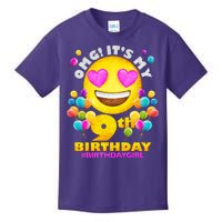 Cute OMG It's My 9th Birthday #BirthdayGirl Emoji Kids T-Shirt