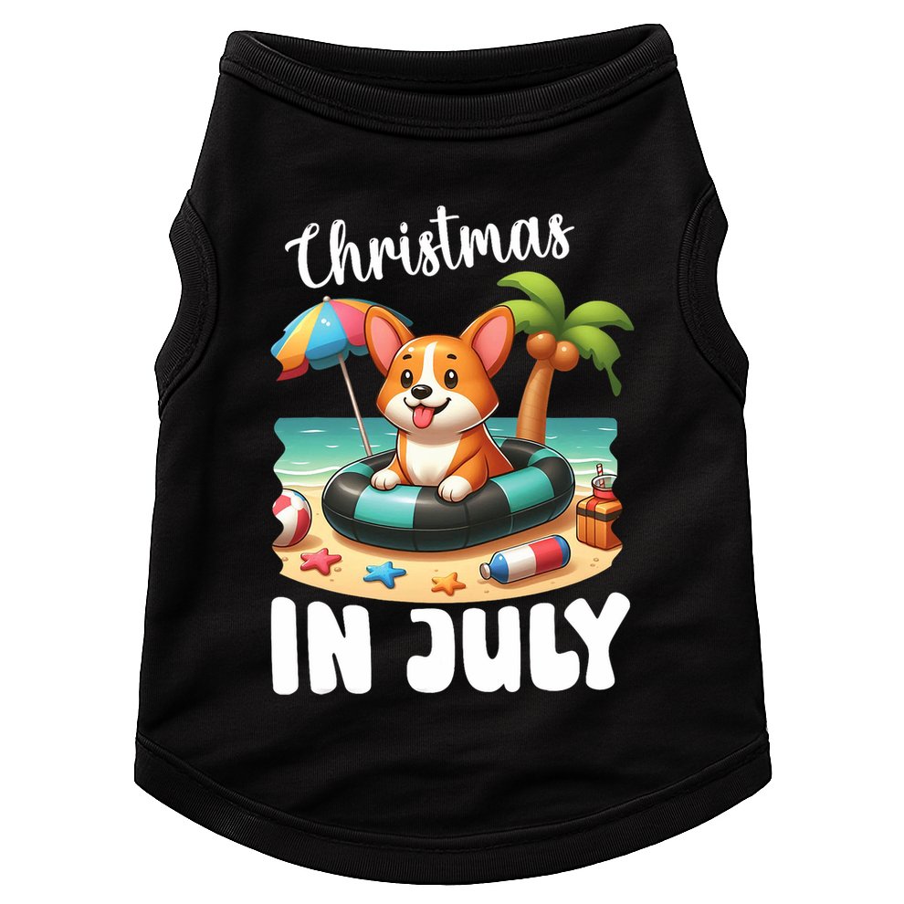 Corgi On Inflatable Boat Merry Christmas In July Day Lover Doggie Tank