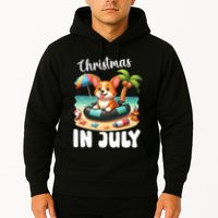 Corgi On Inflatable Boat Merry Christmas In July Day Lover Hoodie