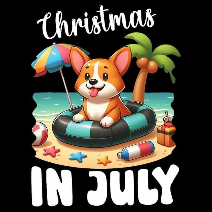 Corgi On Inflatable Boat Merry Christmas In July Day Lover Hoodie