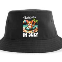 Corgi On Inflatable Boat Merry Christmas In July Day Lover Sustainable Bucket Hat