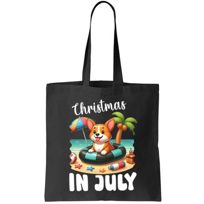 Corgi On Inflatable Boat Merry Christmas In July Day Lover Bag