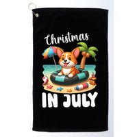 Corgi On Inflatable Boat Merry Christmas In July Day Lover Golf Towel