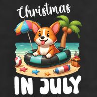 Corgi On Inflatable Boat Merry Christmas In July Day Lover Golf Towel