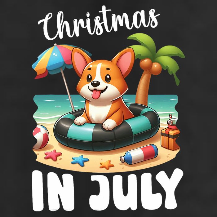 Corgi On Inflatable Boat Merry Christmas In July Day Lover Golf Towel