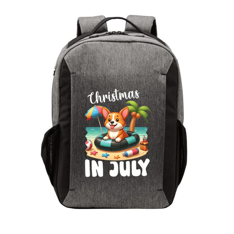 Corgi On Inflatable Boat Merry Christmas In July Day Lover Vector Backpack