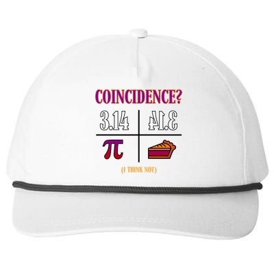 Coincidence I Think Not Pi Day Funny Pie Style  Snapback Five-Panel Rope Hat