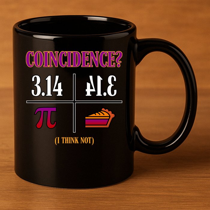 Coincidence I Think Not Pi Day Funny Pie Style  11oz C Handle Ceramic Mug