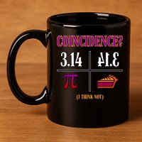 Coincidence I Think Not Pi Day Funny Pie Style  11oz C Handle Ceramic Mug