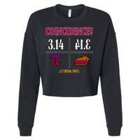 Coincidence I Think Not Pi Day Funny Pie Style  Cropped Pullover Crew