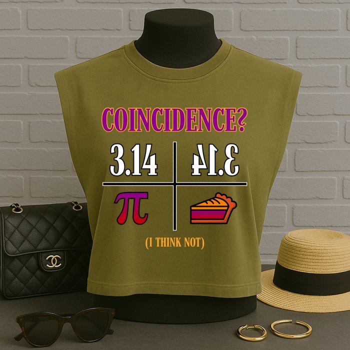 Coincidence I Think Not Pi Day Funny Pie Style  Garment-Dyed Women's Muscle Tee
