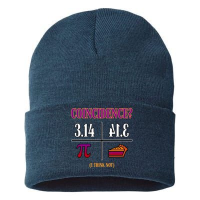 Coincidence I Think Not Pi Day Funny Pie Style  Sustainable Knit Beanie