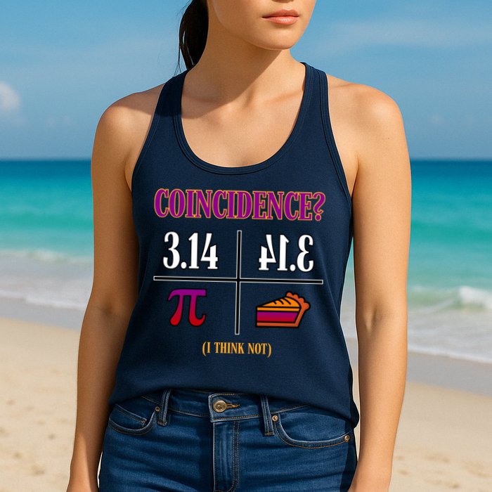 Coincidence I Think Not Pi Day Funny Pie Style  Womens Tank Top