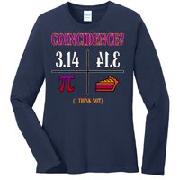 Coincidence I Think Not Pi Day Funny Pie Style  Ladies Long Sleeve Shirt