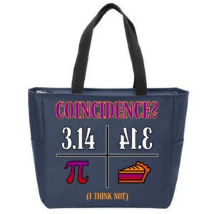 Coincidence I Think Not Pi Day Funny Pie Style  Zip Tote Bag